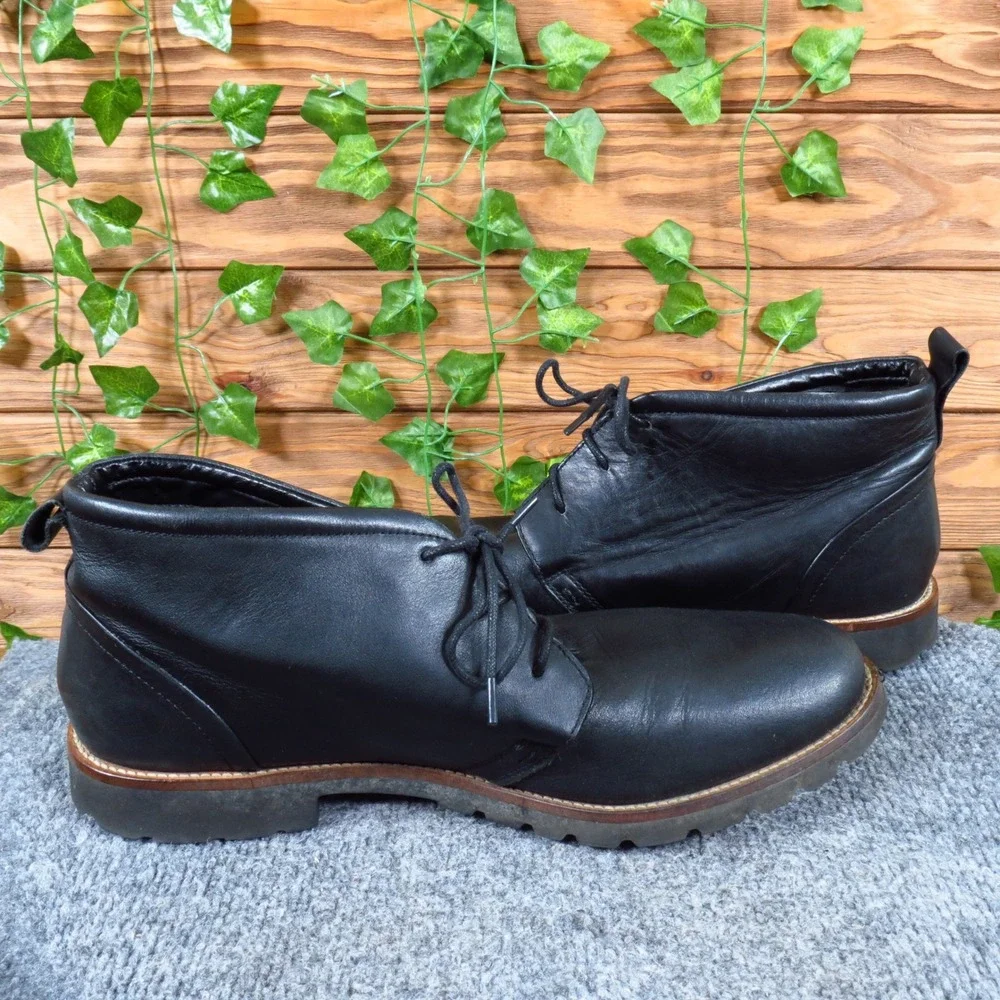 Rockport Charson Men Chukka Boots Size 9 Lightweight Walking Black Leather